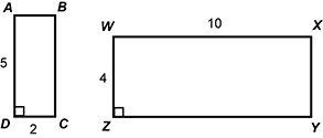 two rectangle shaped quadrilaterals, one is tall and narrow, the other shorter and wide