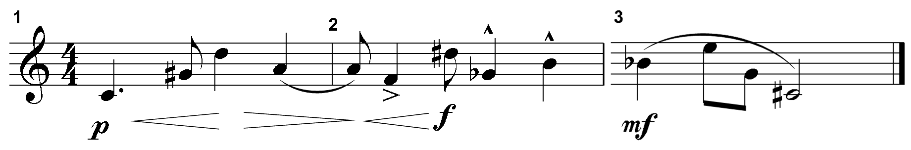 Twelve-tone row C, G-sharp, D, A, F, D-sharp, G-flat, B, B-flat, E, G, C-sharp