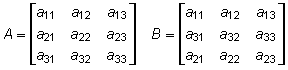 A chart with two bracketed arrays of numbers.