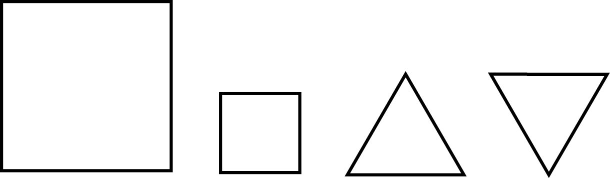 a row of 4 shapes