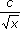 c over square root of x