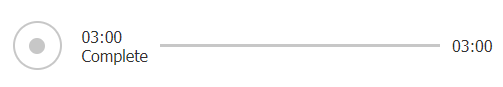 A sample of the recorder box shows a record button that indicates recording is complete. The progress bar shows that the recording is at the maximum allowed 3 minutes.